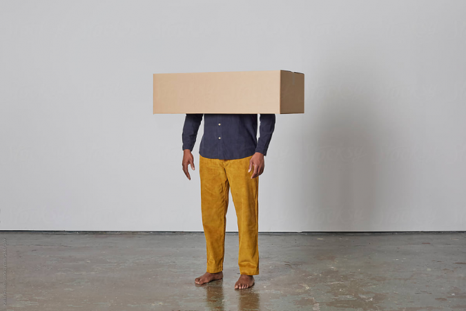 Man with box