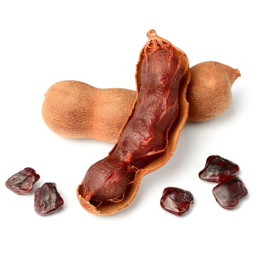 Tamarind fruit and seeds